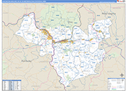 Huntington-Ashland Metro Area Wall Map Basic Style